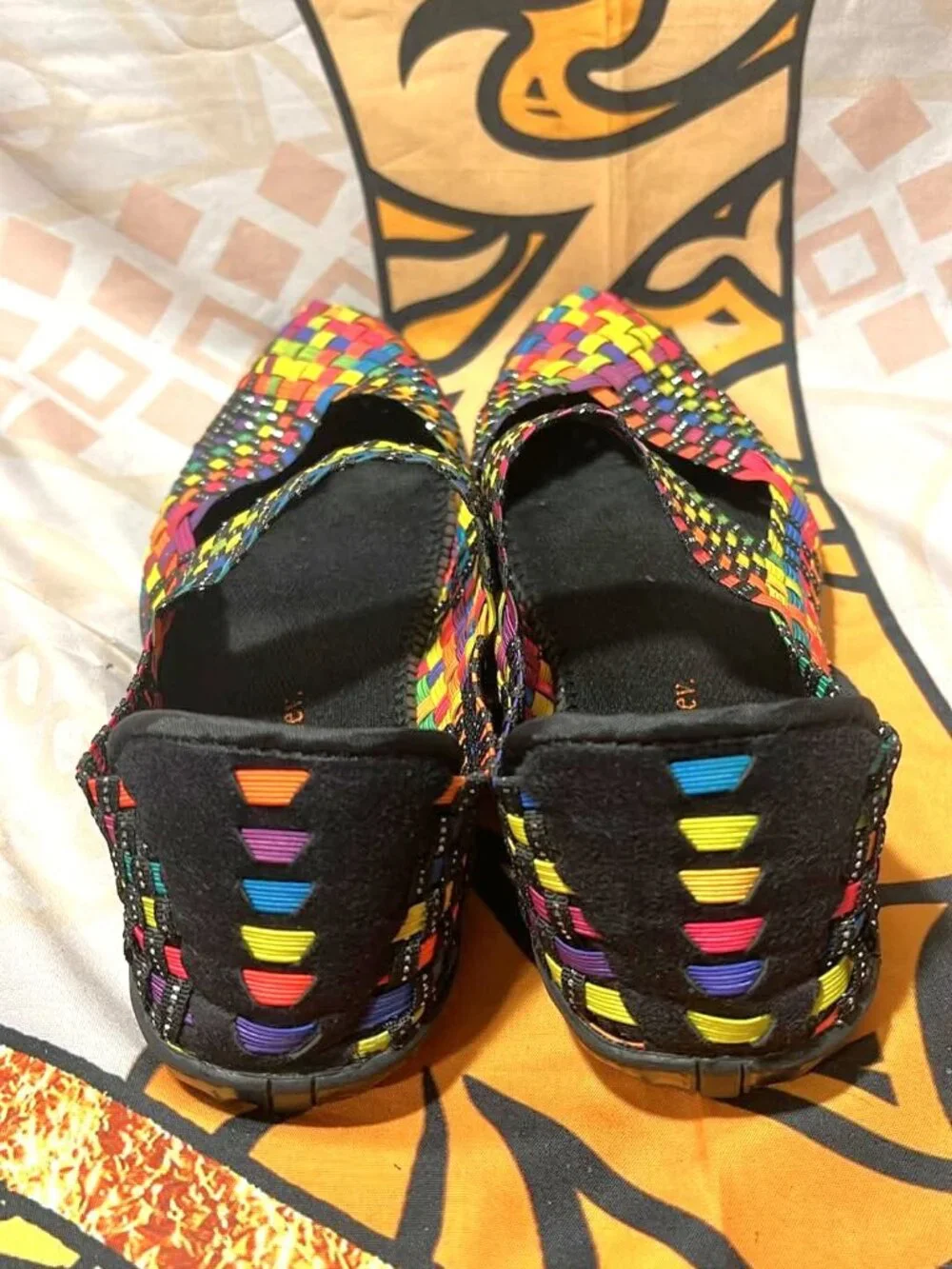 Bernie Mev Woven Elastic Flats Multicolor Comfort Shoes Size 40